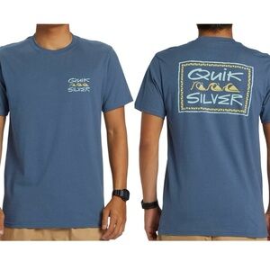 NWT! Quiksilver Quik Frame Crewneck Short Sleeve T-Shirt Bering Sea Blue Large